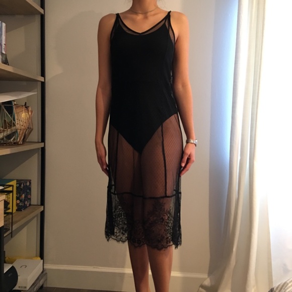 H&M Coachella festival black mesh bodysuit dress 6 - Picture 4 of 5